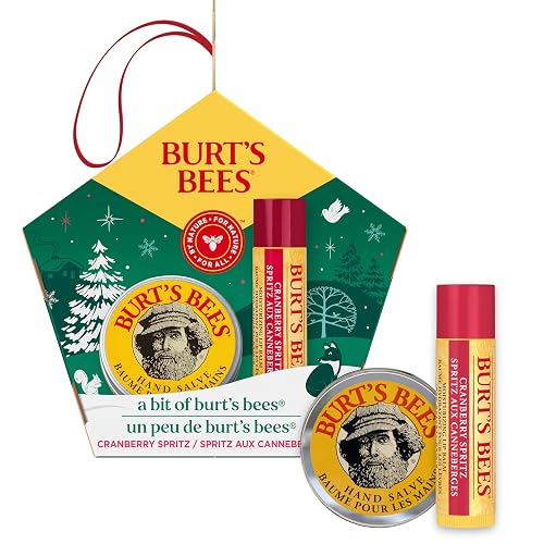 Burt's Bees A Bit of Burt's Bees Cranberry Spritz Lip Balm and Hand Salve Gift Set, Natural Origin Skin Care and Lip Care, 2-Piece Set, 0.15 oz./0.3 Beauty & Personal Care Burt's Bees