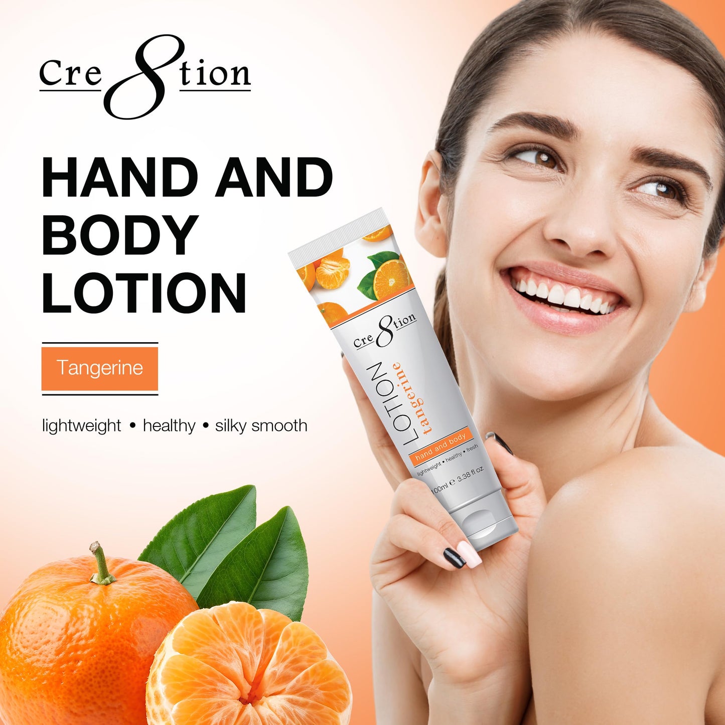 Cre8tion Spa Tangerine Hand & Body Lotion, Luxurious Lightweight Moisturizer for Silky, Smooth Skin, 3.3 Fl Oz Beauty & Personal Care Cre8tion