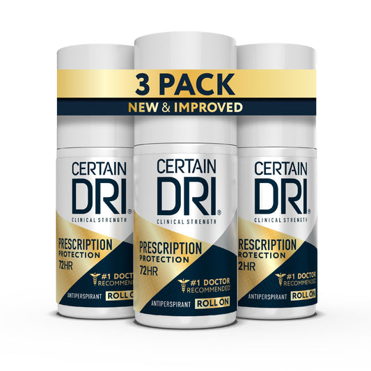 Certain Dri Prescription Strength Clinical Antiperspirant Roll-On - 72-Hour Sweat & Odor Protection for Excessive Sweating & Hyperhidrosis - 15% Beauty and Personal Care Certain Dri