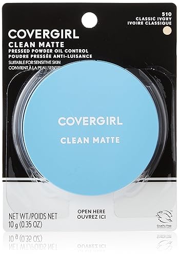 COVERGIRL Clean Matte Pressed Powder, Oil Control Powder, 1 container, .35 Fl Oz, Face Powder, Oil Free Loose Powder, Matte Finish, Lightweight, Shine Beauty & Personal Care COVERGIRL