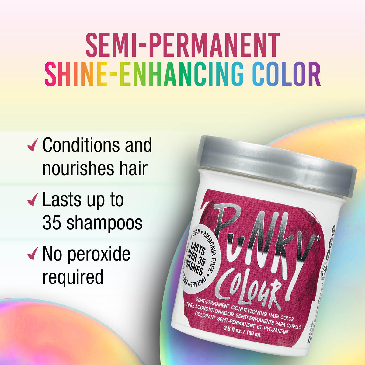 Punky Rose Red Semi Permanent Hair Color - Vegan & Cruelty-Free Conditioning Hair Dye, Lasts Up to 35 Washes, 3.5 fl oz Beauty & Personal Care Punky