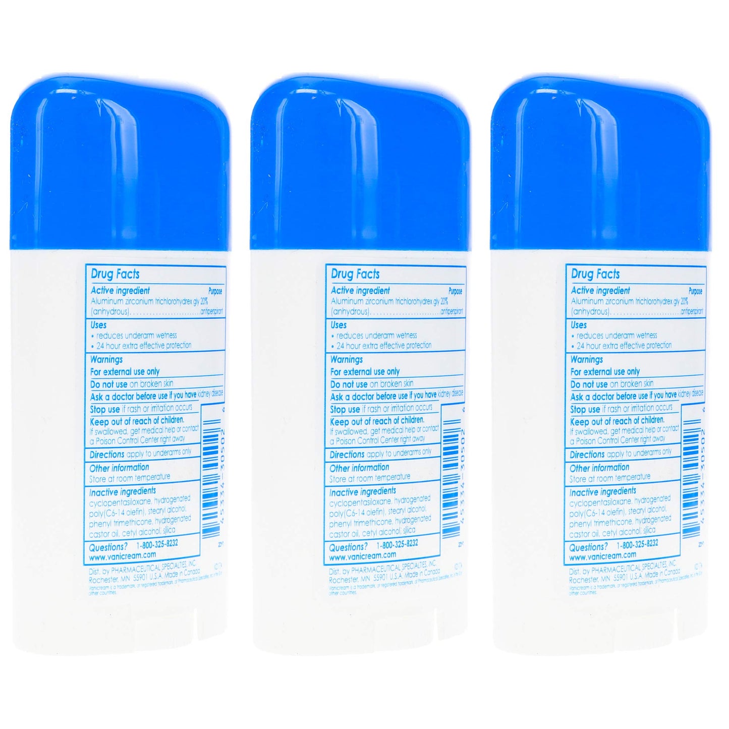 Vanicream Anti-Perspirant - Deodorant Clinical Strength For Sensitive Skin, 2.25 Oz Pack of 3 Beauty and Personal Care Vanicream