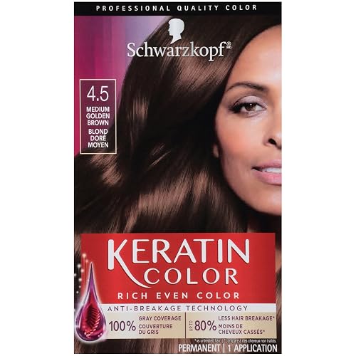Schwarzkopf Keratin Color Permanent Hair Color Cream, 4.5 Medium Golden Brown Beauty & Personal Care Schwarzkopf
