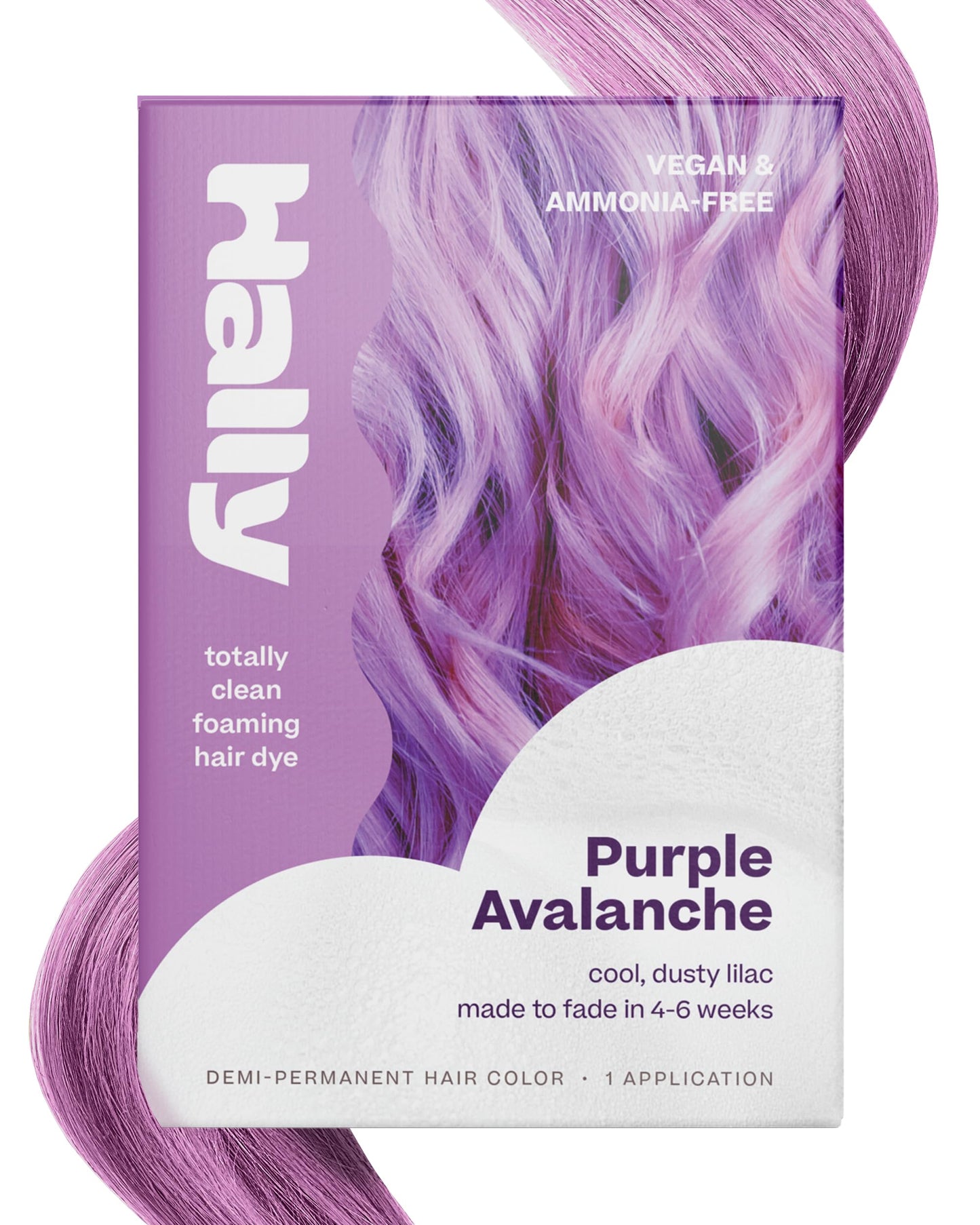 Hally Hair Color Cloud - Demi-Permanent Hair Color Foam in Purple | Lasts Up to 25 Washes | Ammonia-Free | No Bleach | 4 fl oz Beauty & Personal Care Hally Hair