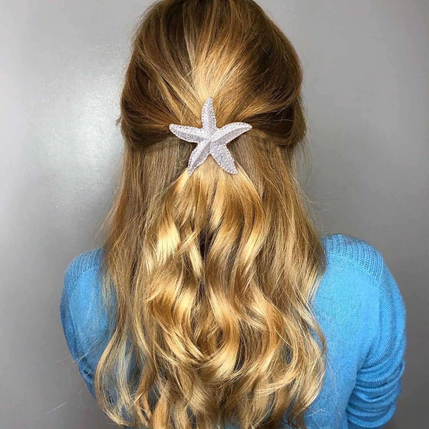 HINZIC 6PCS Starfish Hair Clips, Mermaid Sea Star Ponytail Holder Gold Silver Glitter Bangs Side Barrettes Hair Accessories for Women Halloween Beauty & Personal Care HINZIC