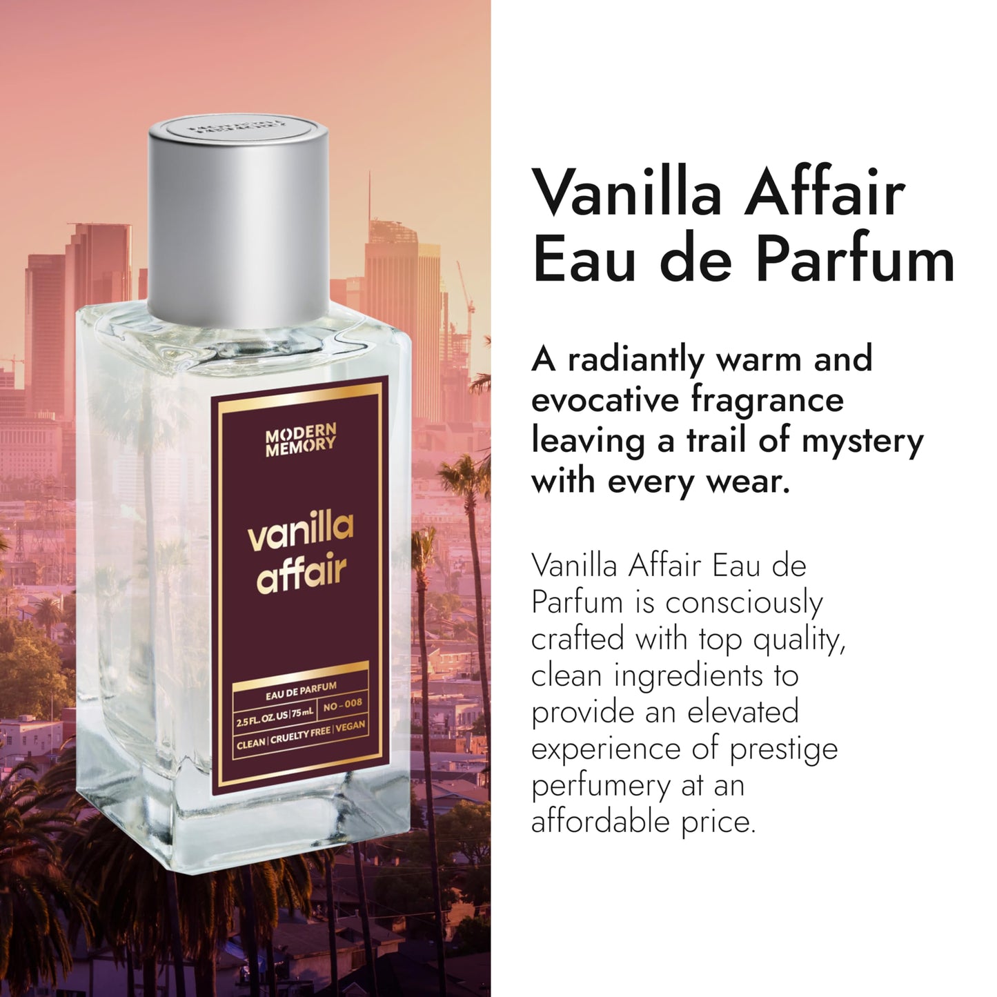 Modern Memory Vanilla Affair Eau de Parfum for Women, 2.5 fl oz - Notes of Vanilla Orchid, Brown Sugar & Patchouli Beauty & Personal Care Modern Memory