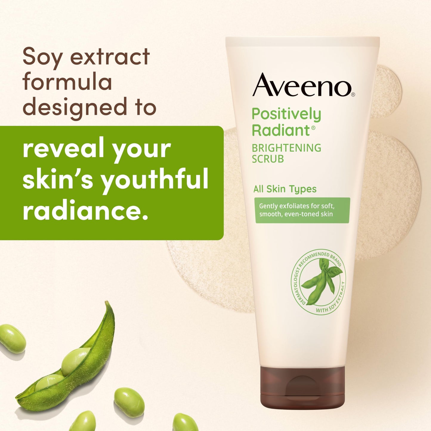 Aveeno Positively Radiant Skin Brightening Daily Facial Scrub with Moisture-Rich Soy Extract, Gently Exfoliates & Cleanses for Soft, Smooth, More Beauty & Personal Care Aveeno