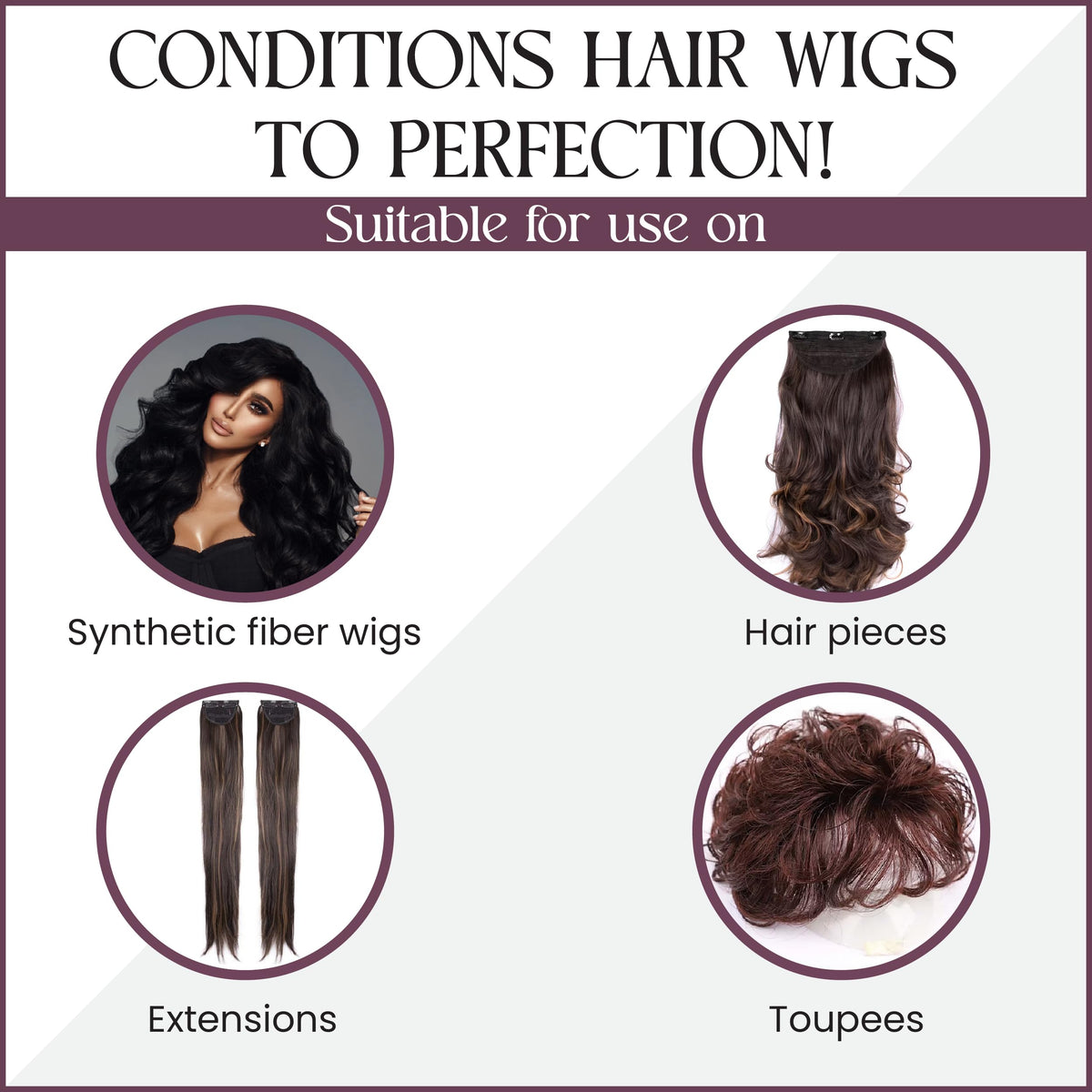Synthetic Wig Conditioner for Wigs, Hairpieces, Toupees & Natural Hair