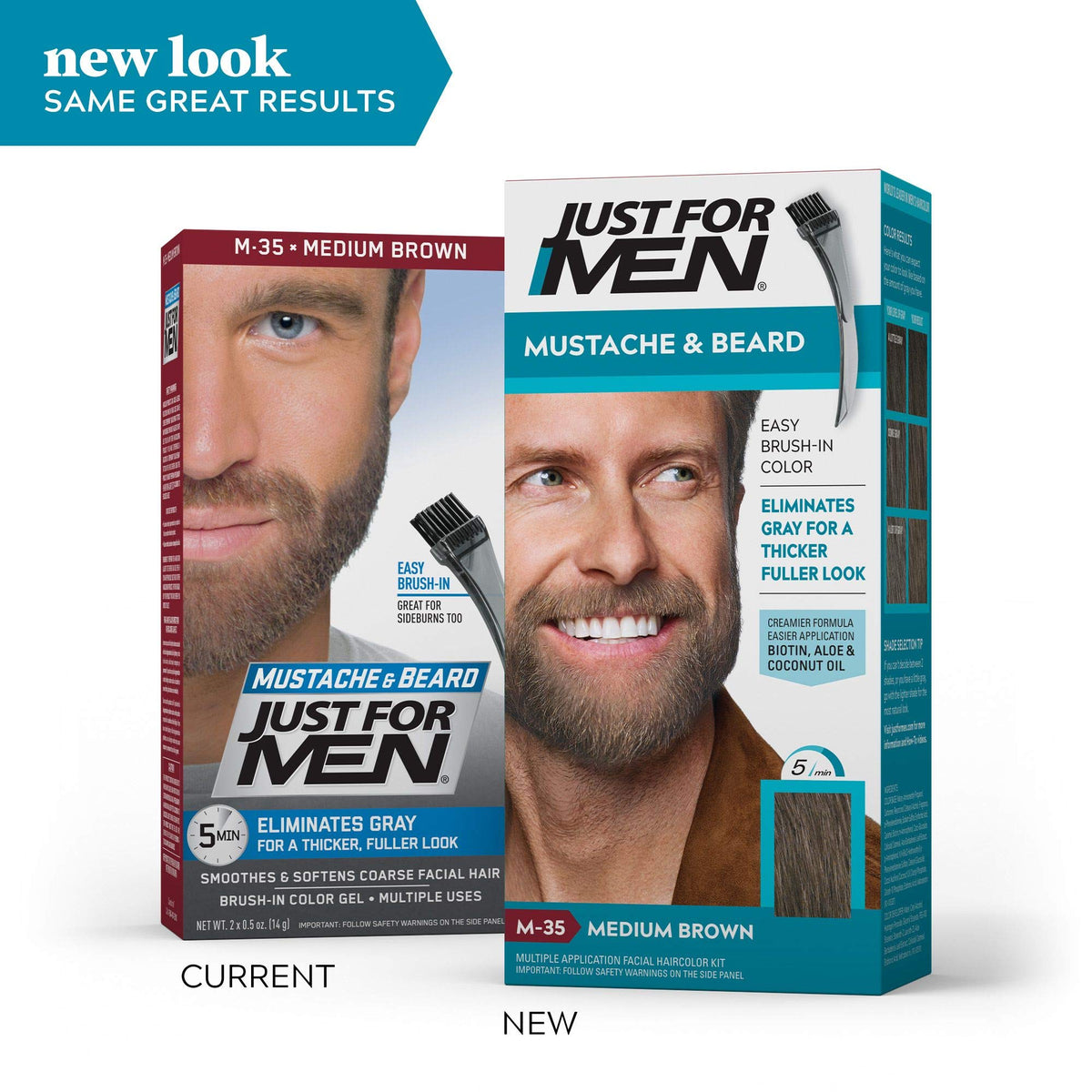 JUST FOR MEN Color Gel Mustache & Beard M-35 Medium Brown 1 ea (Pack of 4) Beauty & Personal Care Just for Men