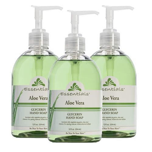 Essentials Glycerin Liquid Hand Soap, Aloe Vera, 12-Fluid Ounce, Pack of 3 Beauty & Personal Care Clearly Natural