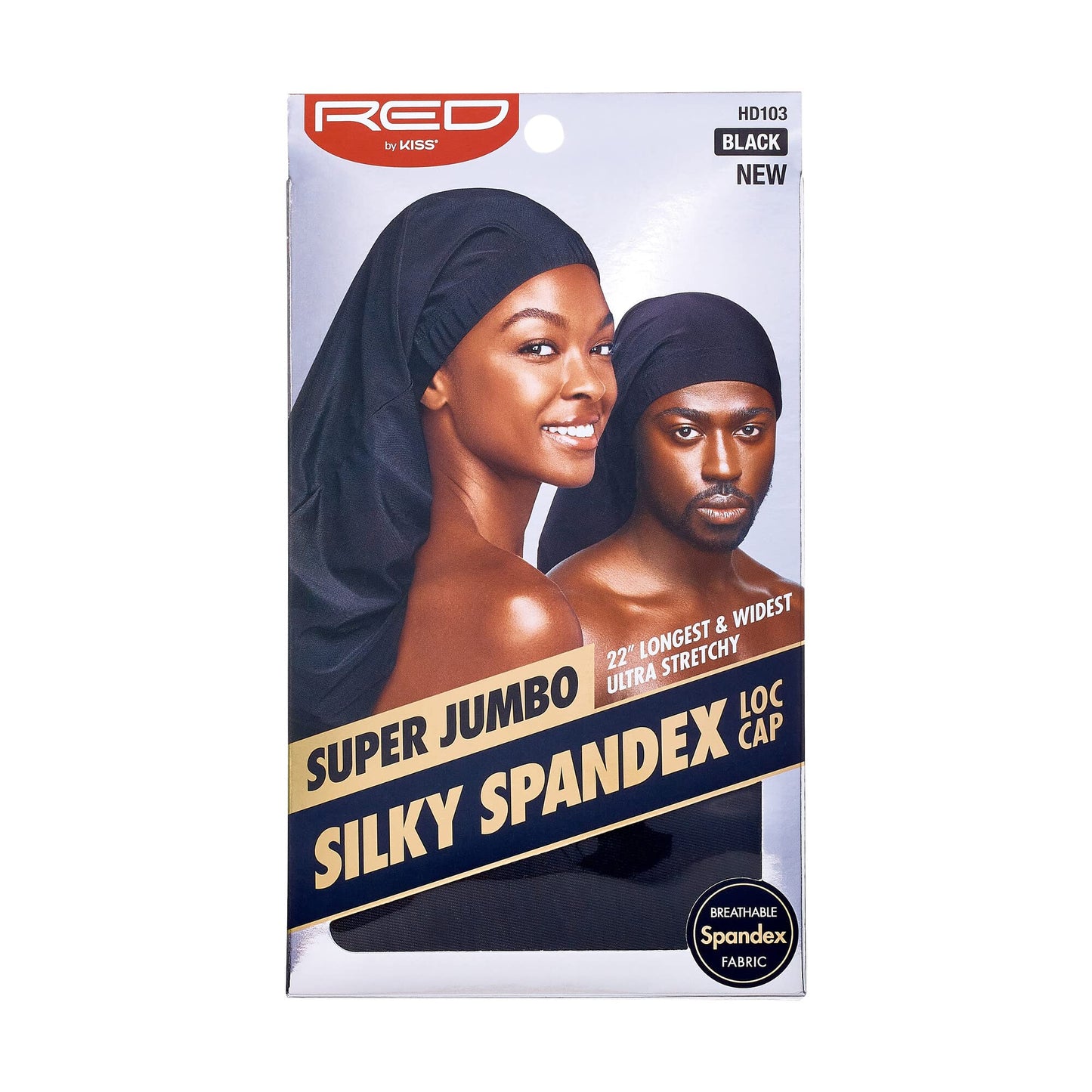 Red by Kiss Unisex Silky Spandex Loc Cap, Dreadlocks & Braids Cap, Shower Cap, Sleep Cap, Black (Super Jumbo) Beauty and Personal Care Red by Kiss