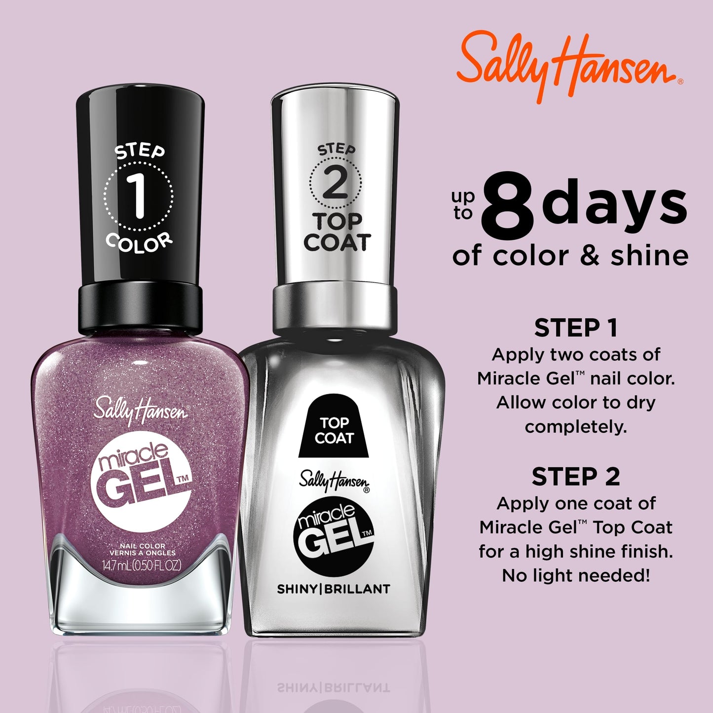 Sally Hansen Miracle Gel™, Metro Midnight, Long Lasting, Gel-Like Formula, No UV Lamp Needed, Purple Nail Polish Beauty & Personal Care Sally Hansen