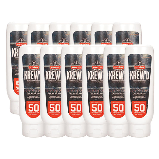 Ergodyne KREW'D 6351 Sunscreen Lotion, Broad Spectrum, SPF 50, 8 oz, 12-Pack Beauty & Personal Care Ergodyne