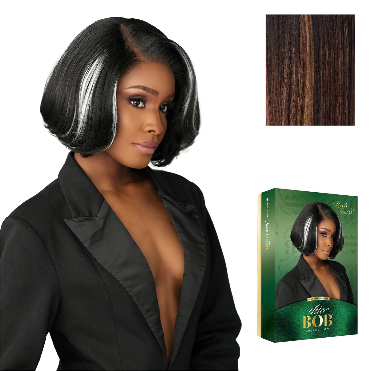 Sensationnel Chicbob Lace Frontwig-Bob Unit 8, BALAYAGECHOCOLATE
