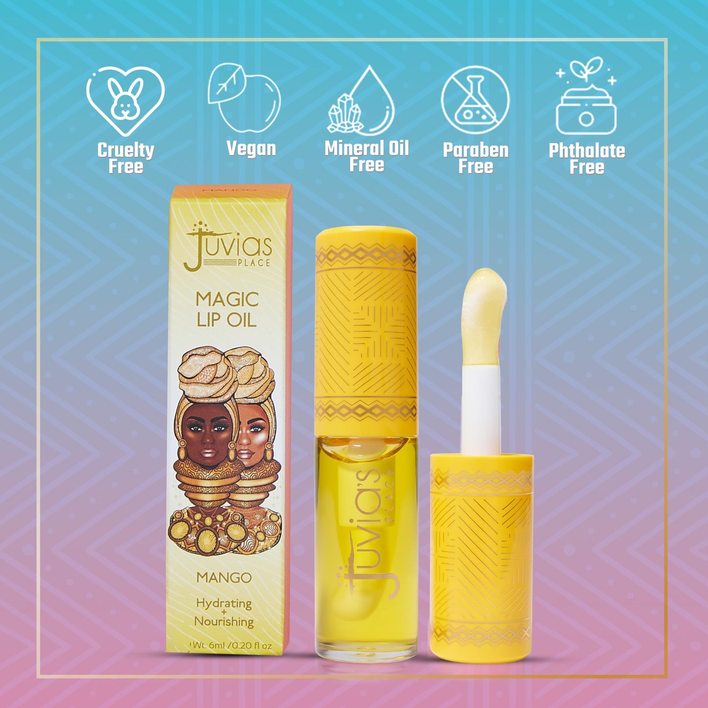 Juvia's Place Magic Lip Oil - Mango - Smooth, Hydrating with Vitamin E for Soft, Glossy, Juicy Lips - Infused with Fruit Extracts - Tinted, Beauty & Personal Care Juvia's Place