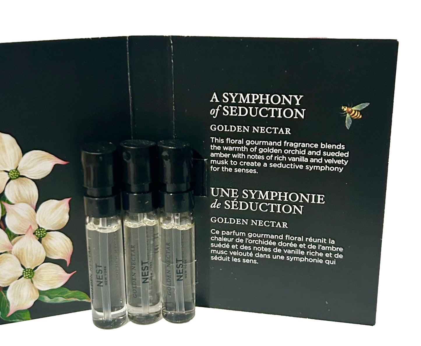 NEST GOLDEN NECTAR Sample Perfume Parfum 1.5 ml / 0.05 fl.oz - Vial Spray Set of 3 Vials (1457) Beauty & Personal Care NEST New York