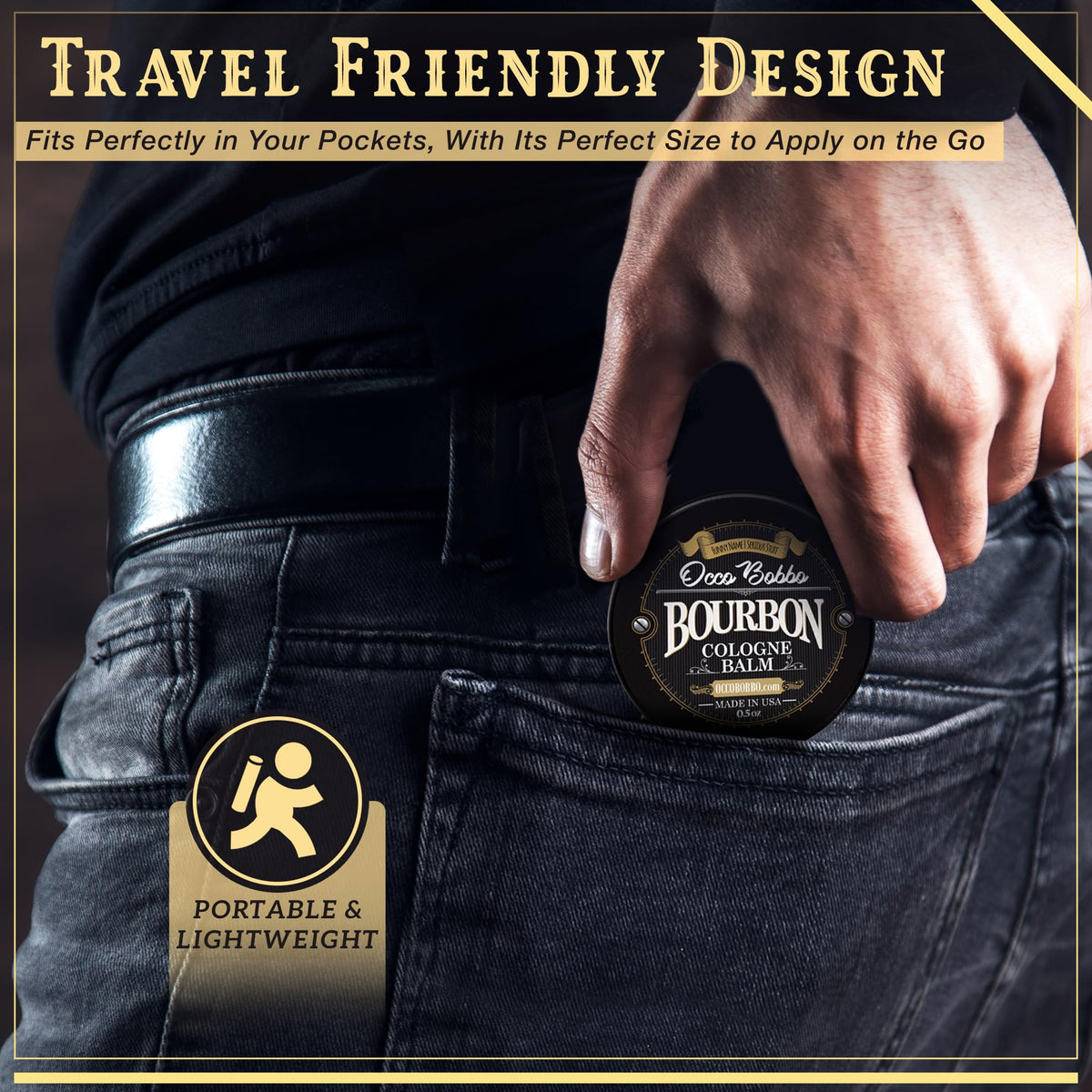 Handy Hound Occo Bobbo Solid Cologne for Men, Bourbon and Sandalwood Scent, .5 Ounce Concentrated Balm, Smooth Woody Oak Barrel Blend Beauty & Personal Care Handy Hound