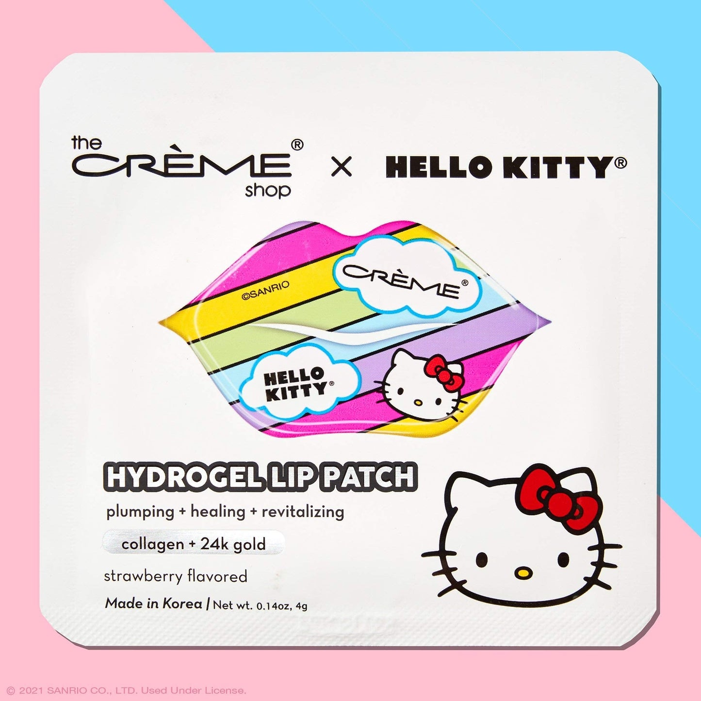 The Crème Shop x Hello Kitty Hydrogel Lip Patch | Strawberry Flavored, Collagen and 24k Gold, Remove Dead Skin, Moisturize lips, Pale Lip Treatment Beauty & Personal Care The Crème Shop