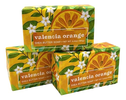 Greenwich Bay Trading Company Valencia Orange Shea Butter Soap, 6.4 oz Bars, Set of 3 Beauty & Personal Care Greenwich Bay