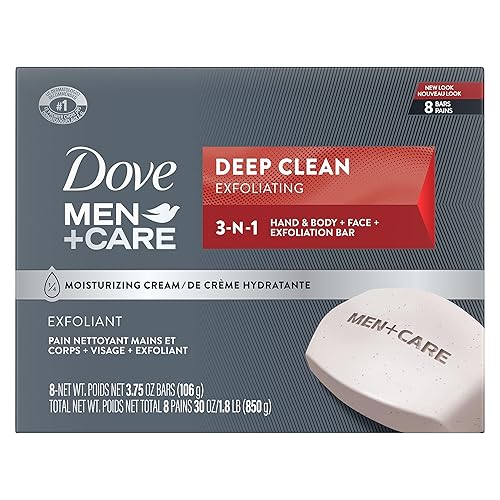 Dove Men+Care Men's Bar Soap Deep Clean 8 Bars More Moisturizing Than Bar Soap Effectively Washes Away Bacteria, Nourishes Your Skin 3.75 oz Beauty & Personal Care DOVE MEN + CARE