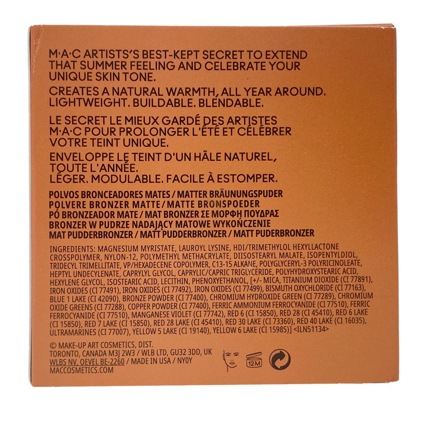 M.A.C Cosmetics Skinfinish Sunstruck Bronzer - Matte Deep Golden - 0.28 oz / 8g Beauty & Personal Care MAC