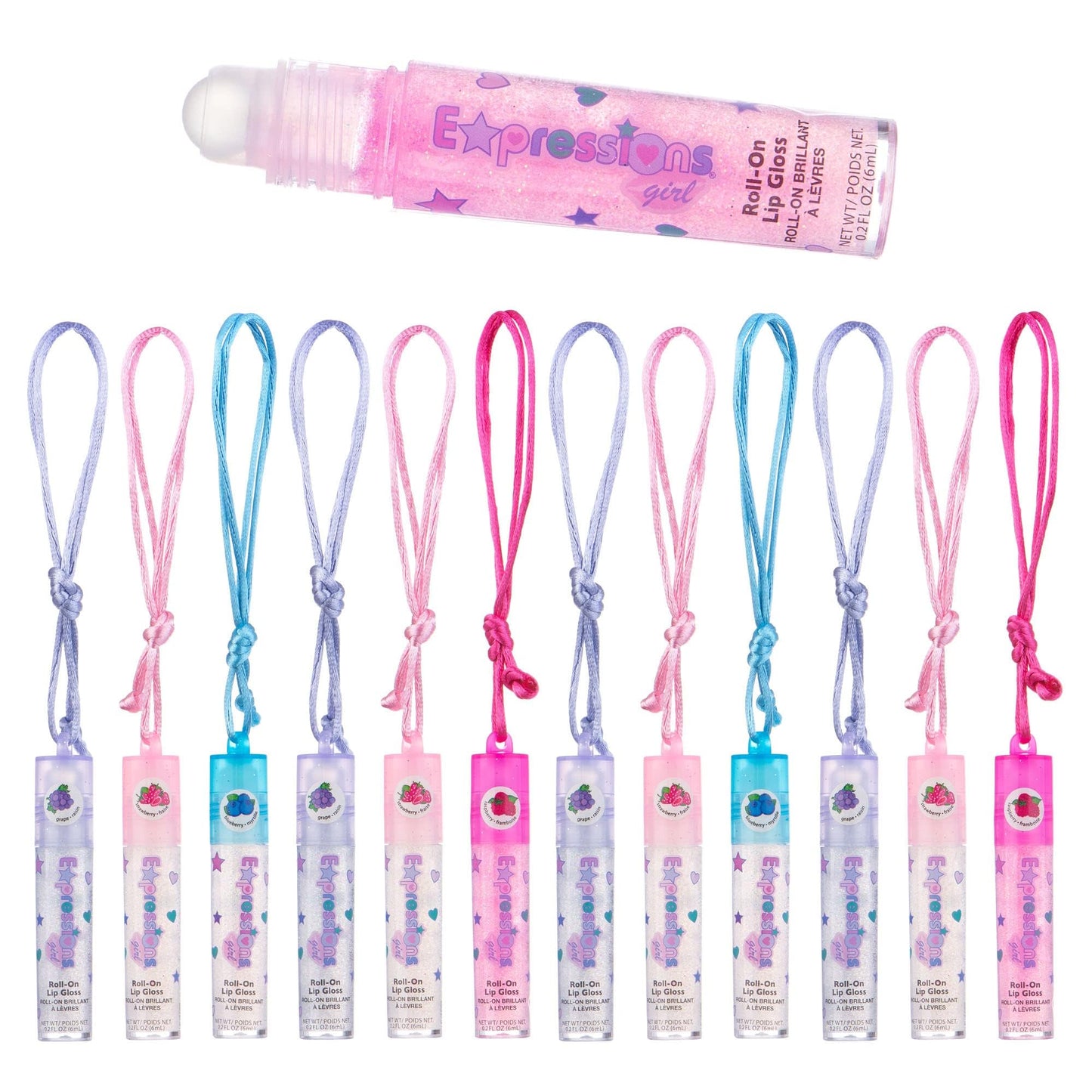 12pc Lip Gloss Necklace, Fruit Flavored Lip Gloss Set, Value Pack, Teen Girls Party Favors, Non Toxic Lip Gloss Necklaces For Girls Beauty & Personal Care EXPRESSIONS