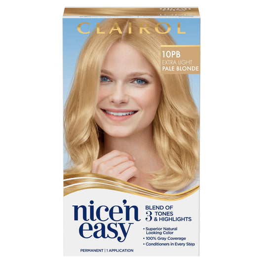 Clairol Nice'n Easy Permanent Hair Dye, 10PB Extra Light Pale Blonde Hair Color, Pack of 1 Beauty & Personal Care Clairol
