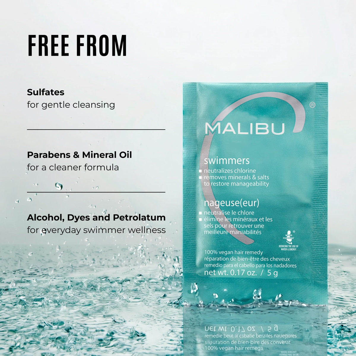 Malibu C Swimmers Wellness Remedy & After Pool Hair Care - Restoring & Hydrating Swim Treatment with Vitamin C Complex - Protects Against