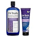 Dr Teal's Foaming Bath & Body Lotion Gift Set (2 Pack, 42oz Total) - 34oz Soothe & Sleep Lavender Foaming Bath & 8oz Nighttime Therapy Melatonin Body Beauty & Personal Care Dr Teal's