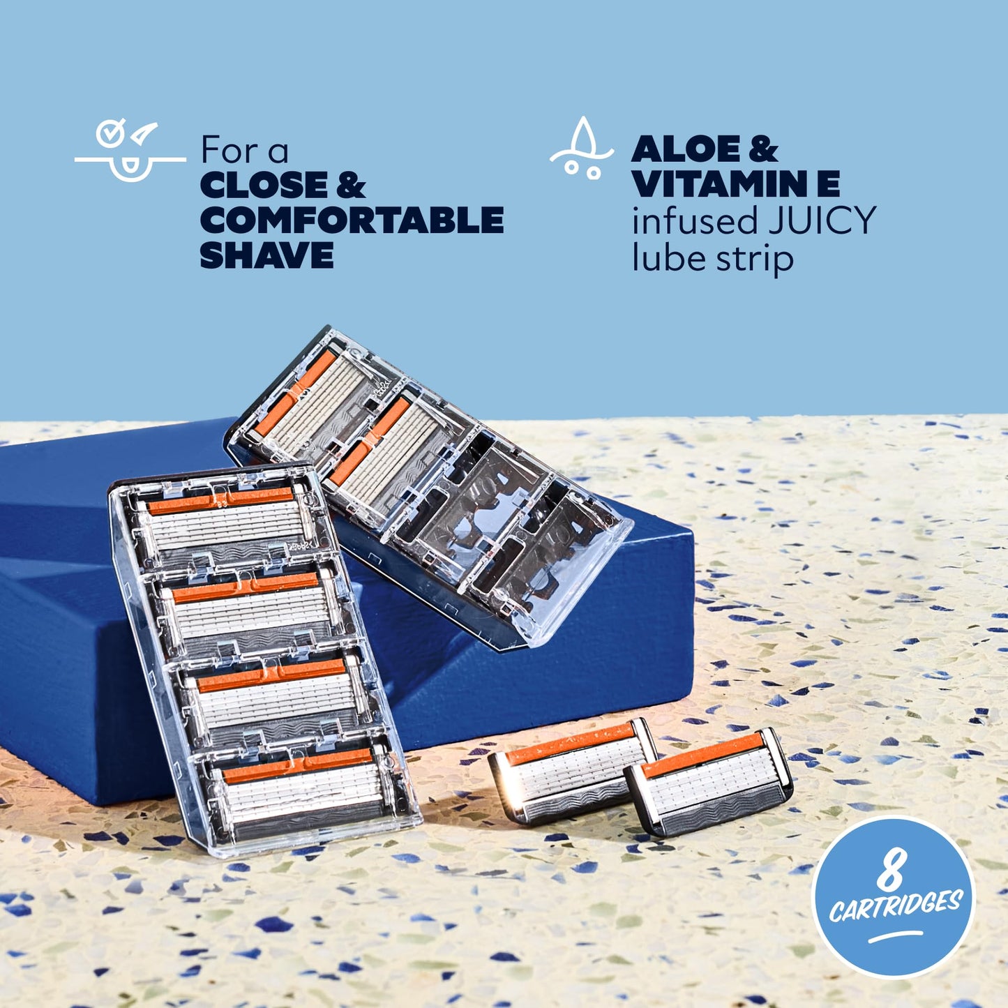 Dollar Shave Club | 6 Blade Razor Refills (8 Pack) | 6 Stainless Steel Blades for a Close & Comfortable Shave Beauty and Personal Care Dollar Shave Club