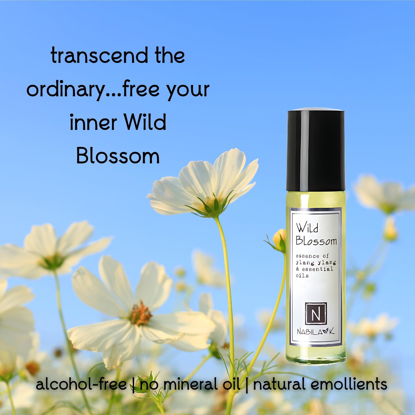 Nabila K Wild Blossom Ylang-Ylang Roll-On Perfume Oil for Women | Alcohol-Free, Organic, Long-Lasting Fragrance | Travel Size, TSA Approved | 0.33 oz Beauty & Personal Care Nabila K