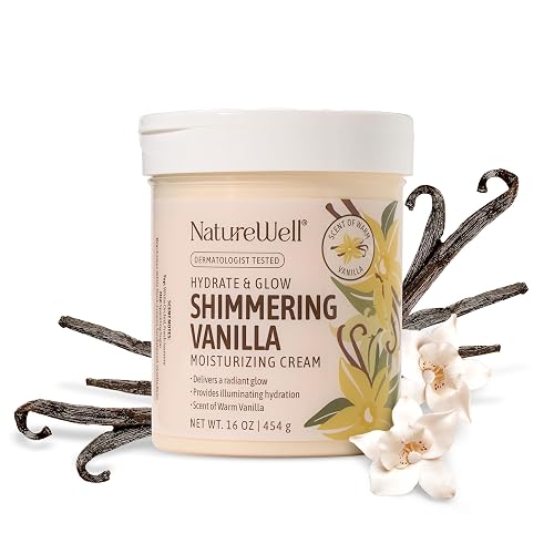 NATURE WELL Shimmering Vanilla Hydrate & Glow Moisturizing Cream For Face & Body, Intensely Nourishing & Softening, Delivers A Sparkling Radiance Beauty & Personal Care NATURE WELL