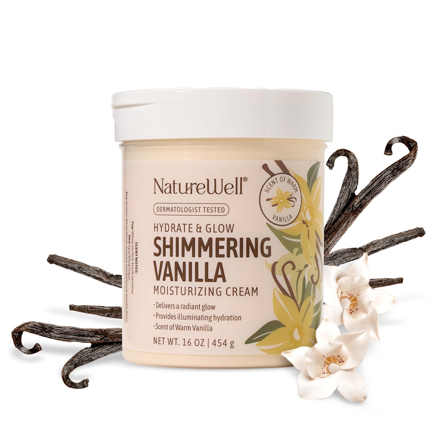 NATURE WELL Shimmering Vanilla Hydrate & Glow Moisturizing Cream For Face & Body, Intensely Nourishing & Softening, Delivers A Sparkling Radiance Beauty & Personal Care NATURE WELL