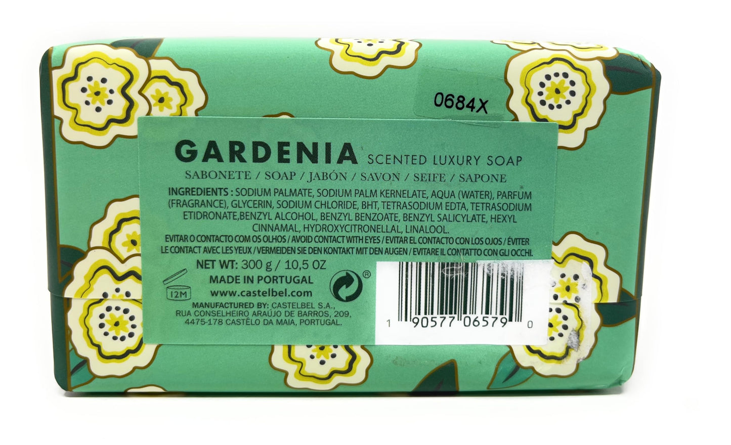 Castelbel Luxury Gardenia Fragranced Soap Bar 10.5 Oz, Clear Beauty & Personal Care Castelbel