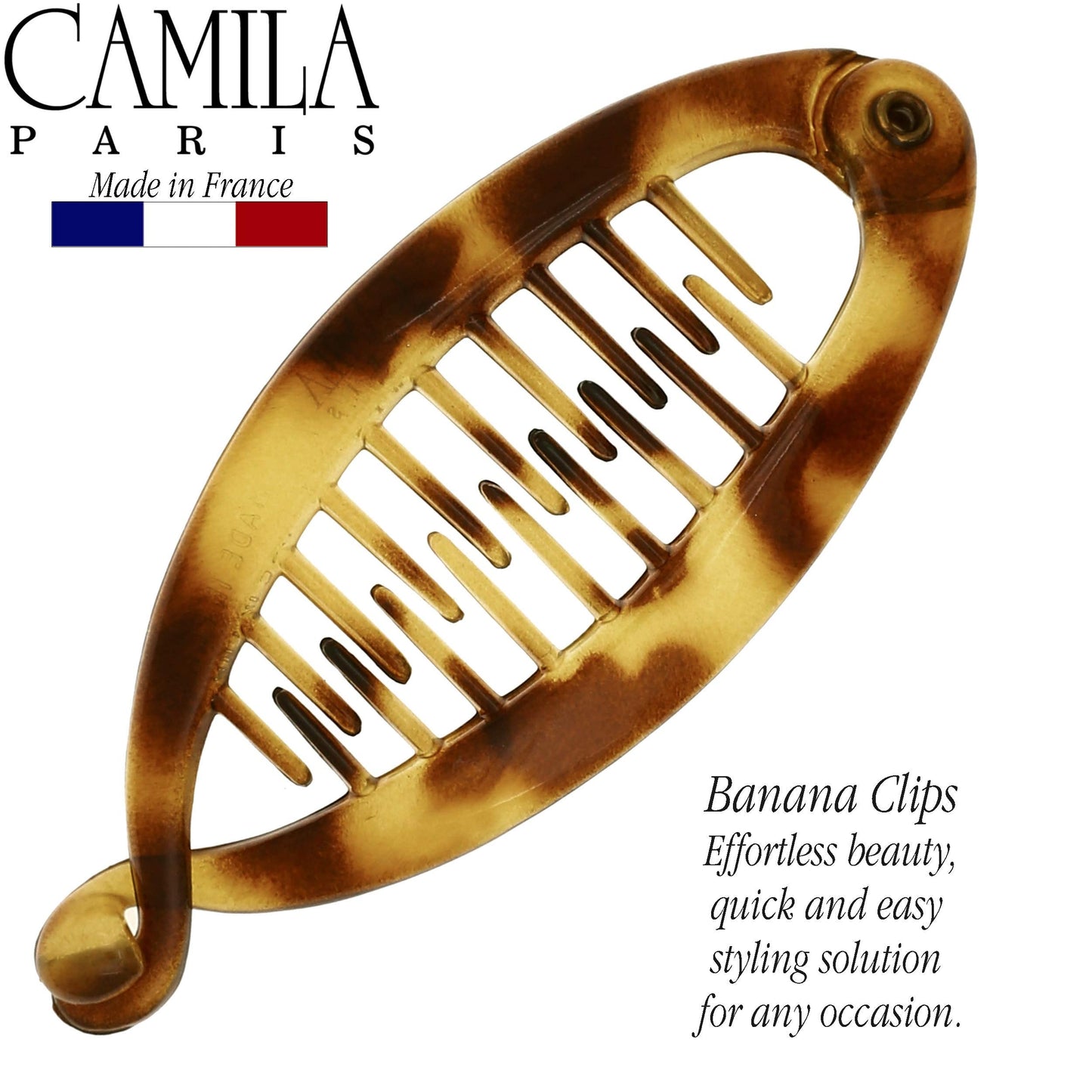 Camila Paris CP2192 French Extra Small Banana Clip Hair Comb for Fine Hair, Classic Banana Clips Hair for Thin Hair Ponytail Holder Interlocking Beauty & Personal Care Camila