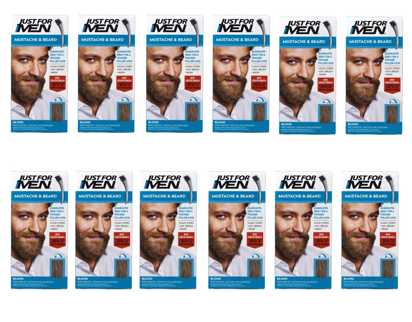 JUST FOR MEN Mustache & Beard Brush-In Color Gel, Blond M-10/15 1 Each (Pack of 12) Beauty & Personal Care Just for Men