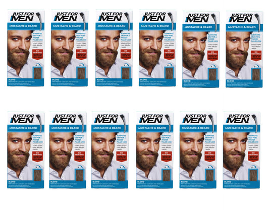 JUST FOR MEN Mustache & Beard Brush-In Color Gel, Blond M-10/15 1 Each (Pack of 12) Beauty & Personal Care Just for Men