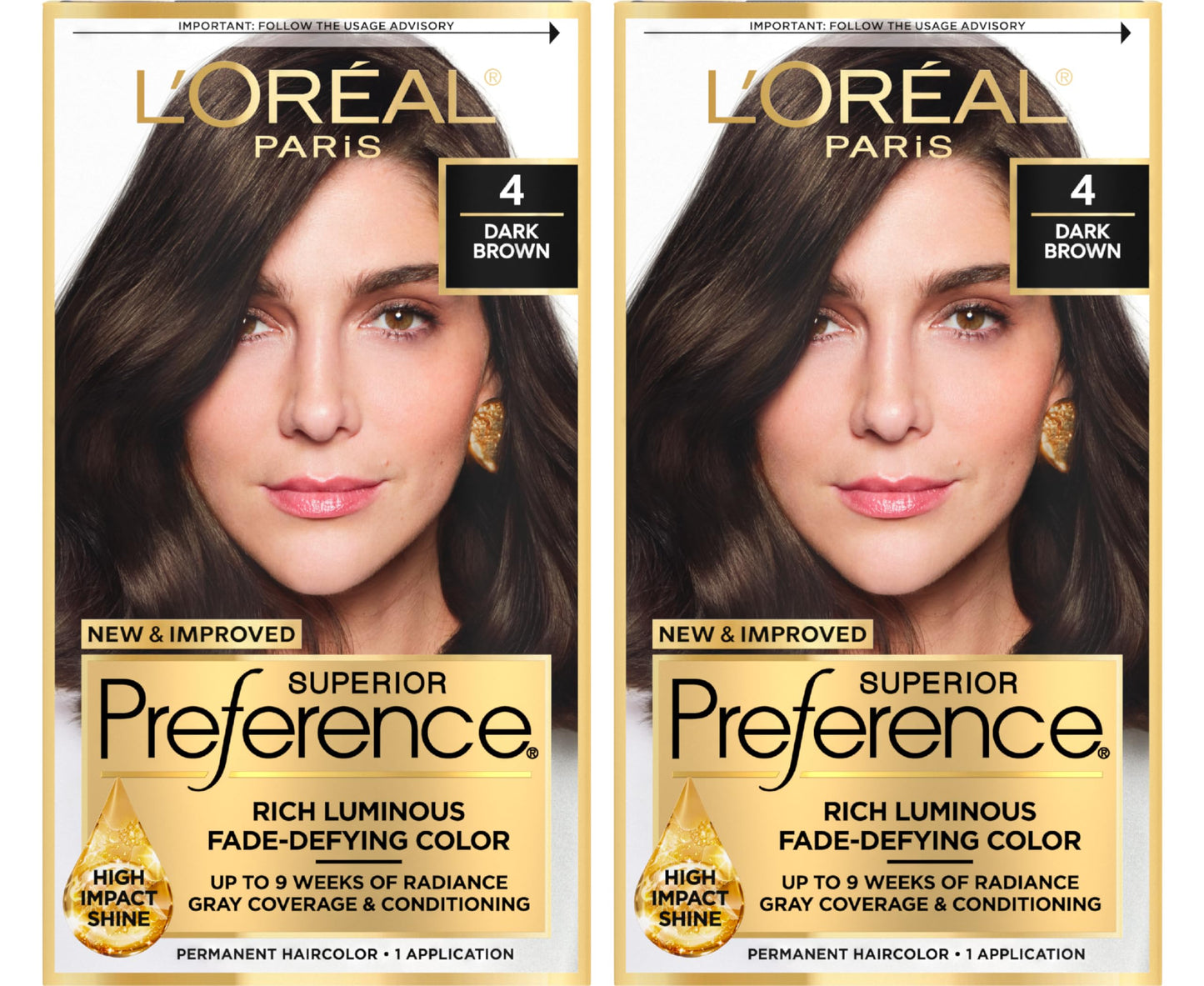 L'Oreal Paris Superior Preference Luminous Fade-Defying Permanent Hair Color, Hair Dye For Up to 9 Weeks of Radiance, Dark Brown 4, 1 Hair Dye Kit Beauty & Personal Care L'Oreal Paris