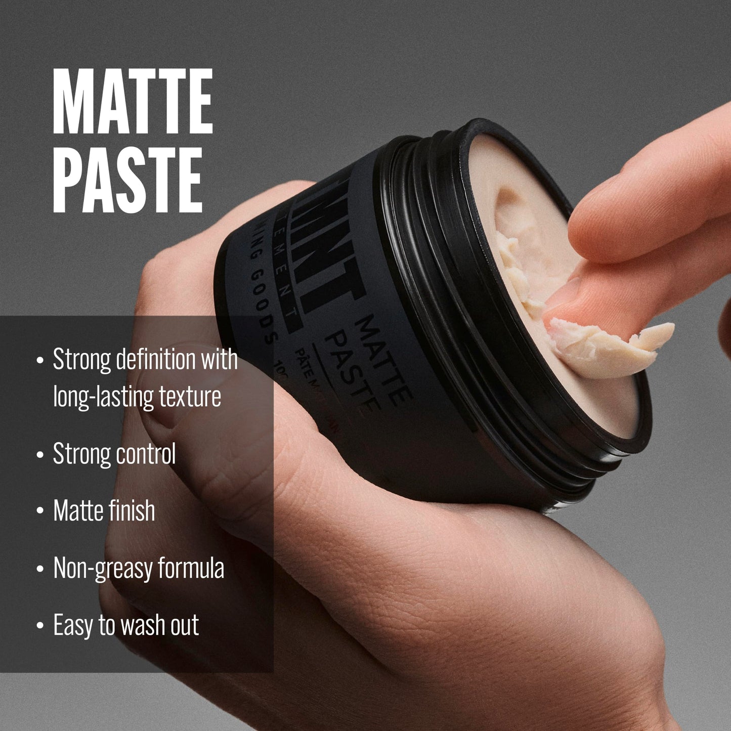 STMNT Grooming Goods Matte Paste 3.38 oz | All Day Strong Hold & High Volume | Hair Clay Paste For Men | Non-Greasy Formula | Texture Paste for Hair | Beauty and Personal Care STMNT