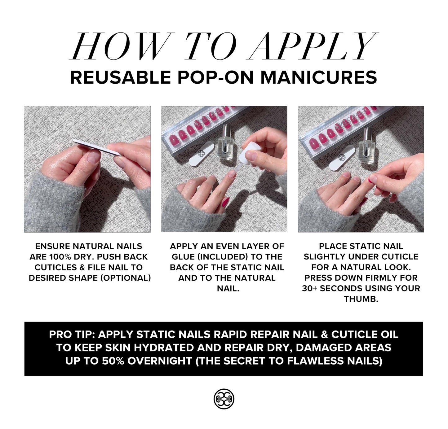 Static Nails Brush On Nail Glue for Press Ons, Pop-Ons, Acrylic/Fake Nails, and Tips | Brush On Applicator for Easy Application | Strong Bond, Mess Beauty & Personal Care Static Nails