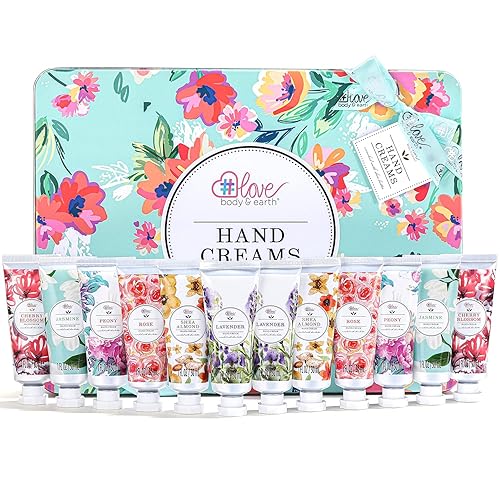 BODY & EARTH Hand Cream Gift Set for Womens Christmas Gifts, Pack of 12 Enriched with Shea Butter to Nourish Dry Hands, Hand Lotion Gift Packs, Travel Beauty & Personal Care BODY & EARTH