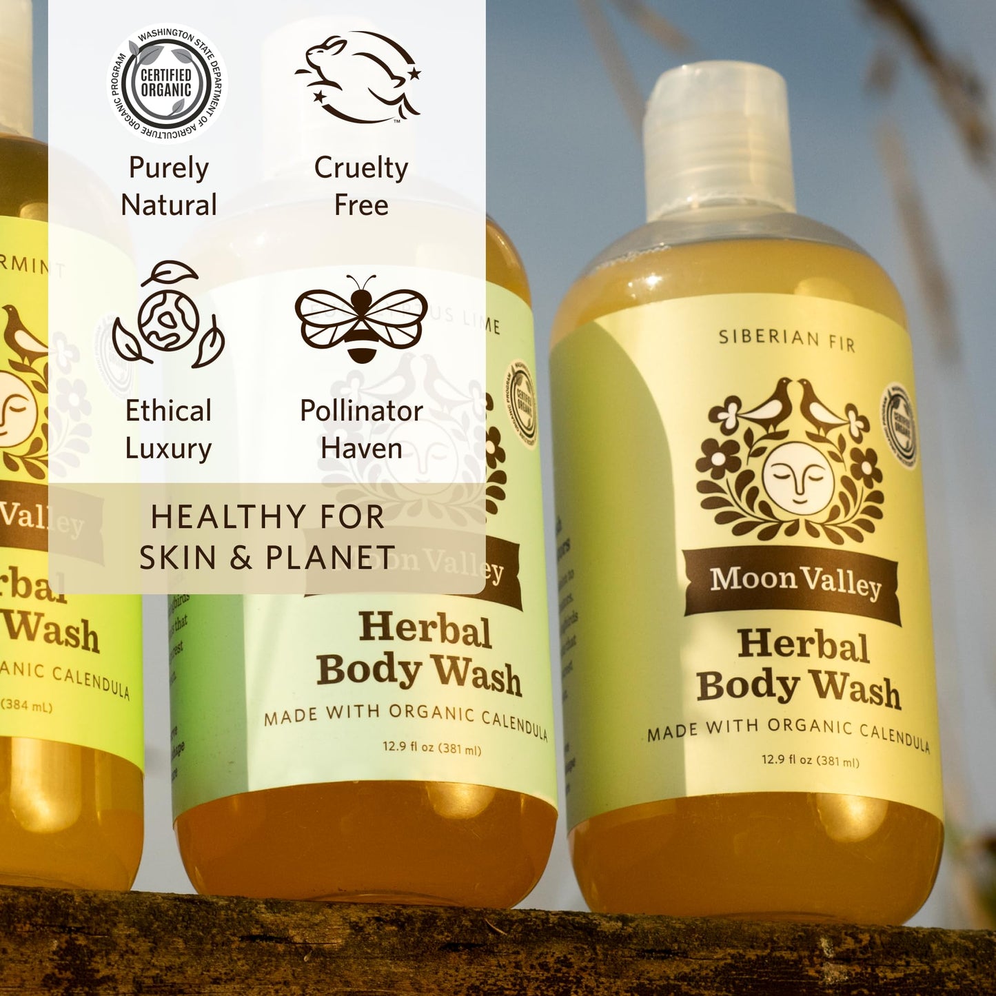 Herbal Body Wash, Siberian Fir by Moon Valley, All Natural Ingredients, No Parabens, Vegan, Moisturizing Essential Oils, Two Pack Beauty & Personal Care Moon Valley Organics