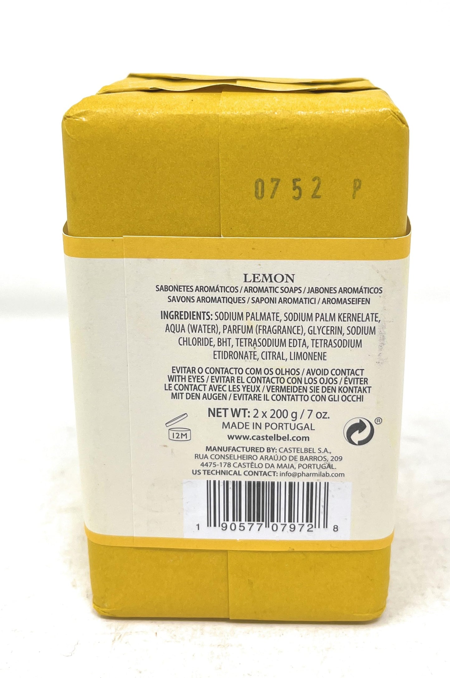 Castelbel Set of Lemon Fragranced Luxury Soap, (2) 7-Ounce Bars Beauty & Personal Care Castelbel