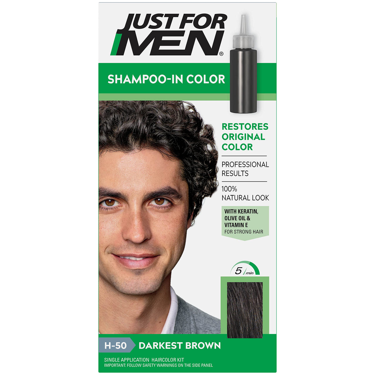 Just For Men Shampoo-In Haircolor Darkest Brown H-50 Beauty & Personal Care Just for Men