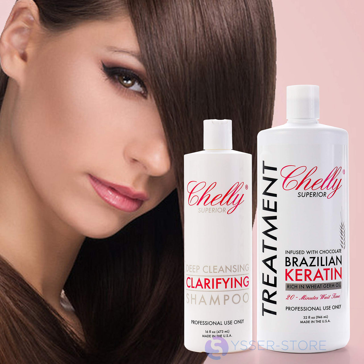 SUPERIOR BRAZILIAN KERATIN TREATMENT CHOCOLATE & CLARIFIYNG SHAMPOO COMBO (32 oz Chocolate Treatment + 16 oz Clarifying Shampoo)
