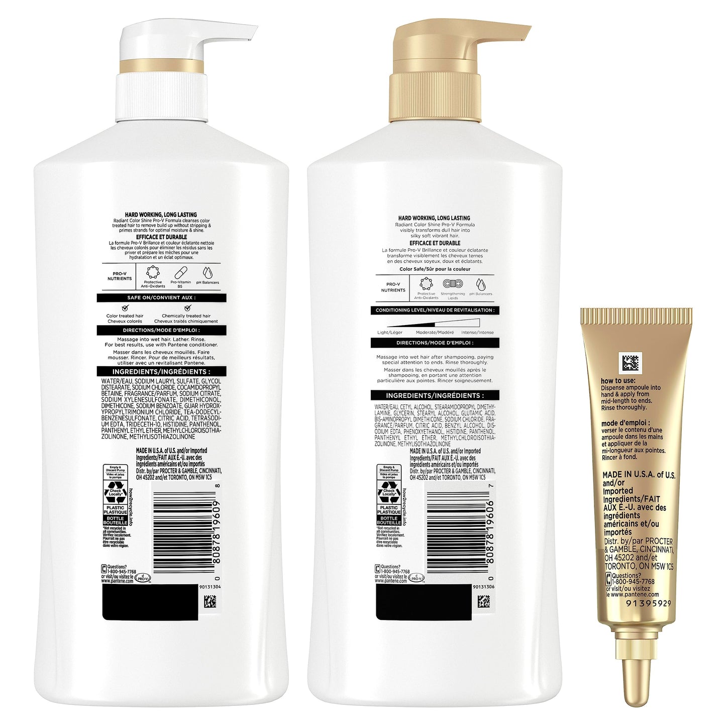 Pantene Shampoo, Conditioner and Hair Treatment Set, Radiant Color Shine, Safe for Color-Treated Hair Beauty & Personal Care Pantene