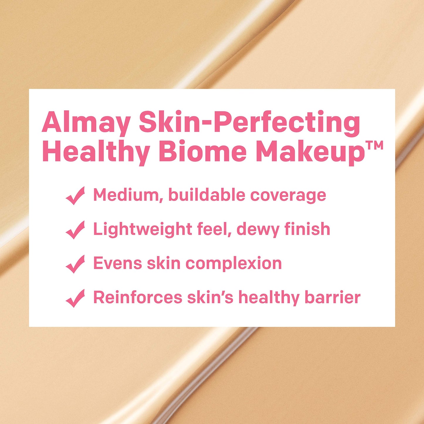 Almay Skin Perfecting Healthy Biome Foundation Makeup with Prebiotic Complex SPF 25, Hypoallergenic, -Fragrance Free, 120 Beige, 1 fl. oz. Beauty & Personal Care Almay