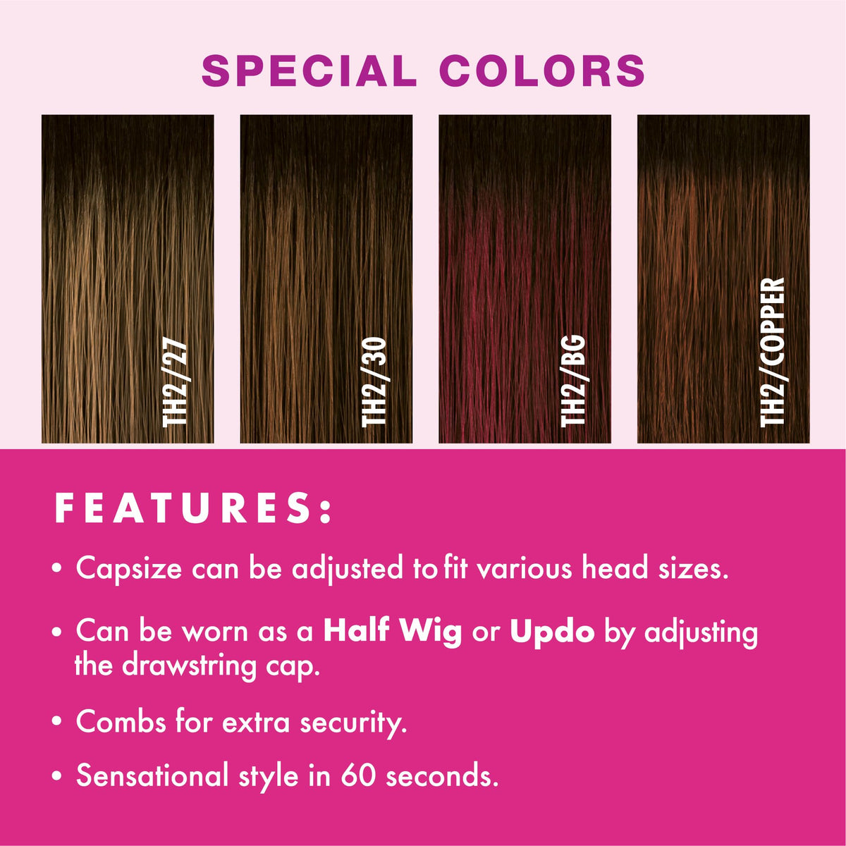 Sensationnel Instant Weave Half Wig-22, TH2/BG