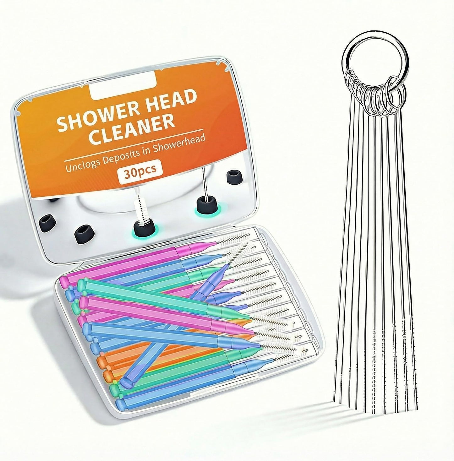 Shower Head Cleaner Tool, Multi-Size Shower Head Cleaning Brush & Shower Head Cleaner Picks for Unclogging Small Nozzles & Crevices Shower Cleaning Beauty and Personal Care ZINGSURE