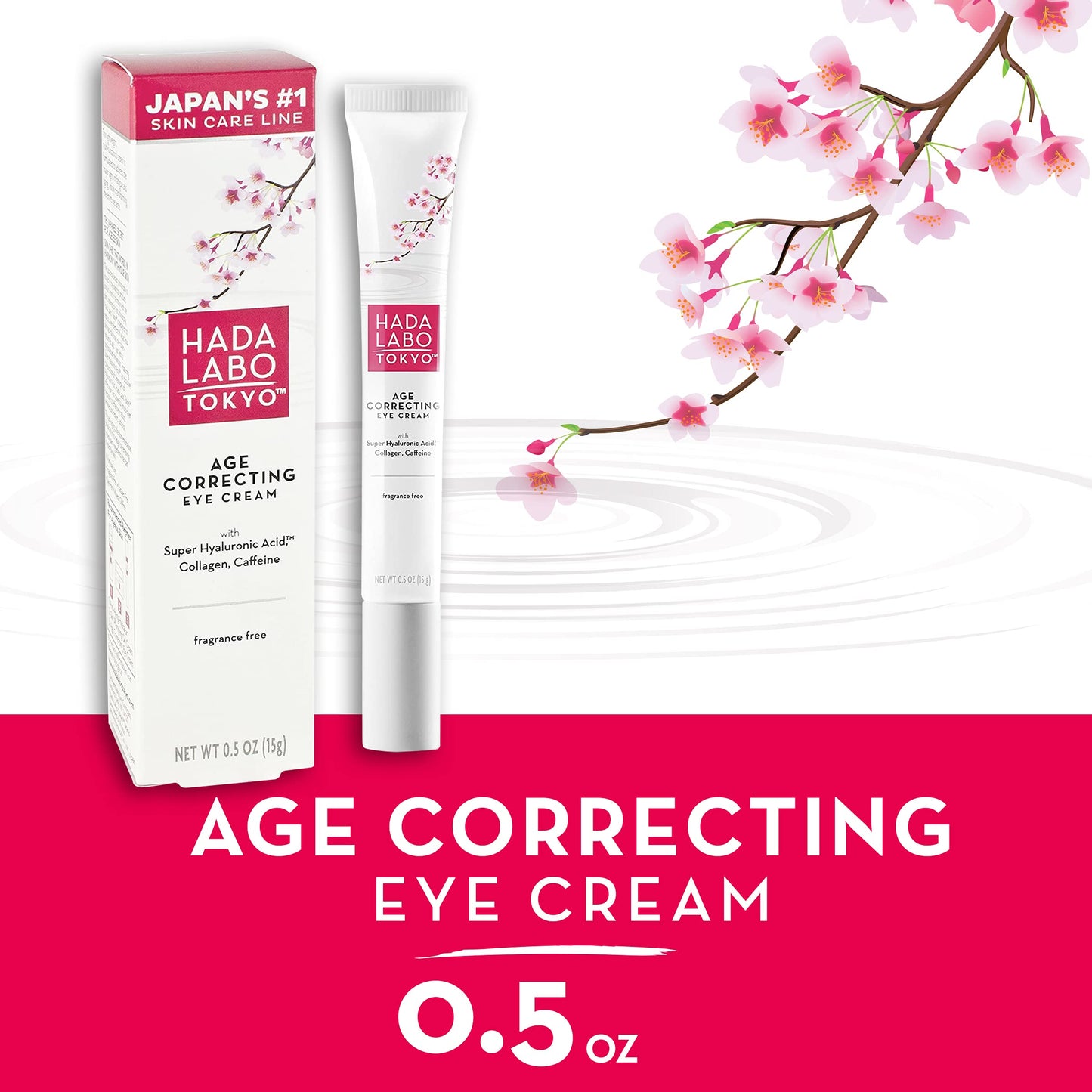 Hada Labo Tokyo Age Correcting Eye Cream, Anti-Aging Super Hyaluronic Acid, Collagen & Caffeine Reduce Wrinkles, Dark Circles & Under Eye Puffiness Beauty & Personal Care Hada Labo Tokyo